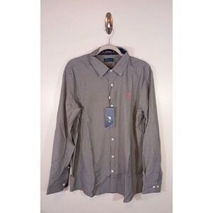 William Murray‎ Golf Stretch Button Down Long Sleeve Gray Men's Shirt Size L NWT